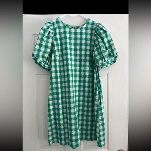 Cute Green and white checker dress